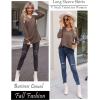 Zeagoo Womens Long Sleeve T Shirts V Neck Soft Basic Tee Loose Fit Casual Tops Winter Clothing(Grey)