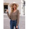 Zeagoo Womens Long Sleeve T Shirts V Neck Soft Basic Tee Loose Fit Casual Tops Winter Clothing(Grey)