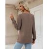 Zeagoo Womens Long Sleeve T Shirts V Neck Soft Basic Tee Loose Fit Casual Tops Winter Clothing(Grey)