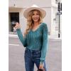 Zeagoo Womens Long Sleeve T Shirts V Neck Soft Basic Tee Loose Fit Casual Tops Winter Clothing(Leaf Green)