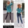 Zeagoo Womens Long Sleeve T Shirts V Neck Soft Basic Tee Loose Fit Casual Tops Winter Clothing(Leaf Green)