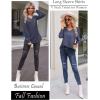 Zeagoo Womens Long Sleeve T Shirts V Neck Soft Basic Tee Loose Fit Casual Tops Winter Clothing(Navy Blue)