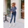 Zeagoo Womens Long Sleeve T Shirts V Neck Soft Basic Tee Loose Fit Casual Tops Winter Clothing(Orange Skeleton)