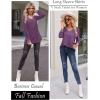 Zeagoo Womens Long Sleeve T Shirts V Neck Soft Basic Tee Loose Fit Casual Tops Winter Clothing(Purple)