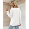Zeagoo Womens Long Sleeve T Shirts V Neck Soft Basic Tee Loose Fit Casual Tops Winter Clothing(White)