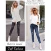 Zeagoo Womens Long Sleeve T Shirts V Neck Soft Basic Tee Loose Fit Casual Tops Winter Clothing(White)
