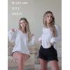 Zeagoo Womens Long Sleeve T Shirts V Neck Soft Basic Tee Loose Fit Casual Tops Winter Clothing(White)