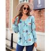 Zeagoo Women’s Puff Long Sleeve Shirts Pleated V Neck Fall Tunic Tops Blouse Dressy Casual Summer T-Shirts(Bf139)