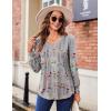 Zeagoo Women’s Puff Long Sleeve Shirts Pleated V Neck Fall Tunic Tops Blouse Dressy Casual Summer T-Shirts(Bf195)