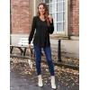 Zeagoo Women’s Puff Long Sleeve Shirts Pleated V Neck Fall Tunic Tops Blouse Dressy Casual Summer T-Shirts(Black)