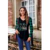 Zeagoo Women’s Puff Long Sleeve Shirts Pleated V Neck Fall Tunic Tops Blouse Dressy Casual Summer T-Shirts(Christmas Green)