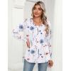 Zeagoo Women’s Puff Long Sleeve Shirts Pleated V Neck Fall Tunic Tops Blouse Dressy Casual Summer T-Shirts(Dh6)