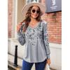 Zeagoo Women’s Puff Long Sleeve Shirts Pleated V Neck Fall Tunic Tops Blouse Dressy Casual Summer T-Shirts(Dh62)