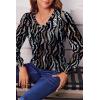 Zeagoo Women’s Puff Long Sleeve Shirts Pleated V Neck Fall Tunic Tops Blouse Dressy Casual Summer T-Shirts(Leopard 432)