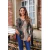 Zeagoo Women’s Puff Long Sleeve Shirts Pleated V Neck Fall Tunic Tops Blouse Dressy Casual Summer T-Shirts(Multicolor 278)