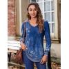 Zeagoo Women’s Puff Long Sleeve Shirts Pleated V Neck Fall Tunic Tops Blouse Dressy Casual Summer T-Shirts(Mz712)