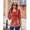 Zeagoo Women’s Puff Long Sleeve Shirts Pleated V Neck Fall Tunic Tops Blouse Dressy Casual Summer T-Shirts(Mz766)