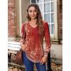 Zeagoo Women’s Puff Long Sleeve Shirts Pleated V Neck Fall Tunic Tops Blouse Dressy Casual Summer T-Shirts(Mz766)