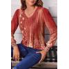 Zeagoo Women’s Puff Long Sleeve Shirts Pleated V Neck Fall Tunic Tops Blouse Dressy Casual Summer T-Shirts(Mz766)