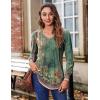 Zeagoo Women’s Puff Long Sleeve Shirts Pleated V Neck Fall Tunic Tops Blouse Dressy Casual Summer T-Shirts(Pa171)