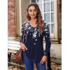 Zeagoo Women’s Puff Long Sleeve Shirts Pleated V Neck Fall Tunic Tops Blouse Dressy Casual Summer T-Shirts(Sf103)