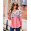 Zeagoo Women’s Puff Long Sleeve Shirts Pleated V Neck Fall Tunic Tops Blouse Dressy Casual Summer T-Shirts(Sf122)