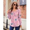 Zeagoo Women’s Puff Long Sleeve Shirts Pleated V Neck Fall Tunic Tops Blouse Dressy Casual Summer T-Shirts(Wf53)