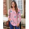 Zeagoo Women’s Puff Long Sleeve Shirts Pleated V Neck Fall Tunic Tops Blouse Dressy Casual Summer T-Shirts(Wf53)