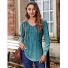 Zeagoo Women’s Puff Long Sleeve Shirts Pleated V Neck Fall Tunic Tops Blouse Dressy Casual Summer T-Shirts(Xh363)
