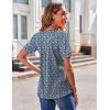 Zeagoo Women’s Puff Short Sleeve Boho Shirts Casual V Neck Floral Solid Summer Blouse Pleated Tunic Top(A-pa236)