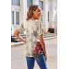 Zeagoo Women’s Puff Short Sleeve Boho Shirts Casual V Neck Floral Solid Summer Blouse Pleated Tunic Top(A-pa275)