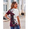 Zeagoo Women’s Puff Short Sleeve Boho Shirts Casual V Neck Floral Solid Summer Blouse Pleated Tunic Top(Bf183)