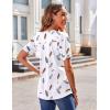 Zeagoo Women’s Puff Short Sleeve Boho Shirts Casual V Neck Floral Solid Summer Blouse Pleated Tunic Top(Dw170)