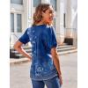 Zeagoo Women’s Puff Short Sleeve Boho Shirts Casual V Neck Floral Solid Summer Blouse Pleated Tunic Top(Mz712)