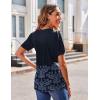 Zeagoo Women’s Puff Short Sleeve Boho Shirts Casual V Neck Floral Solid Summer Blouse Pleated Tunic Top(Mz791)