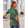Zeagoo Women’s Puff Short Sleeve Boho Shirts Casual V Neck Floral Solid Summer Blouse Pleated Tunic Top(Pa171)
