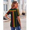 Zeagoo Women’s Puff Short Sleeve Boho Shirts Casual V Neck Floral Solid Summer Blouse Pleated Tunic Top(Stripe Tz275)