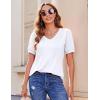 Zeagoo Women’s Puff Short Sleeve Boho Shirts Casual V Neck Floral Solid Summer Blouse Pleated Tunic Top(White)