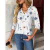 Zeagoo Womens Roll Up Long Sleeve Tops V Neck Shirts Dressy Casual Work Blouses S-2XL(Bf290)