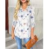 Zeagoo Womens Roll Up Long Sleeve Tops V Neck Shirts Dressy Casual Work Blouses S-2XL(Bf290)