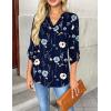 Zeagoo Womens Roll Up Long Sleeve Tops V Neck Shirts Dressy Casual Work Blouses S-2XL(Bf318)