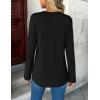 Zeagoo Womens Roll Up Long Sleeve Tops V Neck Shirts Dressy Casual Work Blouses S-2XL(Black)