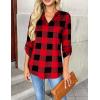 Zeagoo Womens Roll Up Long Sleeve Tops V Neck Shirts Dressy Casual Work Blouses S-2XL(Gw18)
