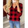 Zeagoo Womens Roll Up Long Sleeve Tops V Neck Shirts Dressy Casual Work Blouses S-2XL(Gw18)