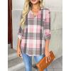 Zeagoo Womens Roll Up Long Sleeve Tops V Neck Shirts Dressy Casual Work Blouses S-2XL(Gw326)