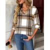 Zeagoo Womens Roll Up Long Sleeve Tops V Neck Shirts Dressy Casual Work Blouses S-2XL(Gz554)