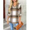 Zeagoo Womens Roll Up Long Sleeve Tops V Neck Shirts Dressy Casual Work Blouses S-2XL(Gz554)