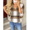 Zeagoo Womens Roll Up Long Sleeve Tops V Neck Shirts Dressy Casual Work Blouses S-2XL(Gz554)