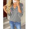 Zeagoo Womens Roll Up Long Sleeve Tops V Neck Shirts Dressy Casual Work Blouses S-2XL(Hf36)