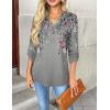 Zeagoo Womens Roll Up Long Sleeve Tops V Neck Shirts Dressy Casual Work Blouses S-2XL(Hf36)